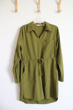 Shore To Summit Olive Green Long Sleeved Dress | L