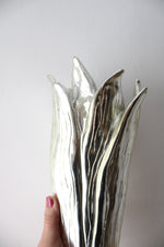Etched Silver Wall Hanging Vase