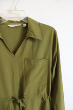 Shore To Summit Olive Green Long Sleeved Dress | L