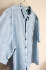 Cubavera Blue Tropical Print Button Down Shirt | XXL