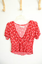 Abercrombie & Fitch Red Floral Crop Top | S