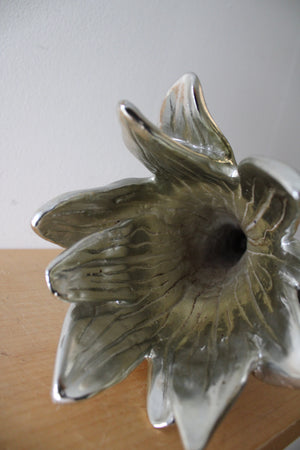 Etched Silver Wall Hanging Vase