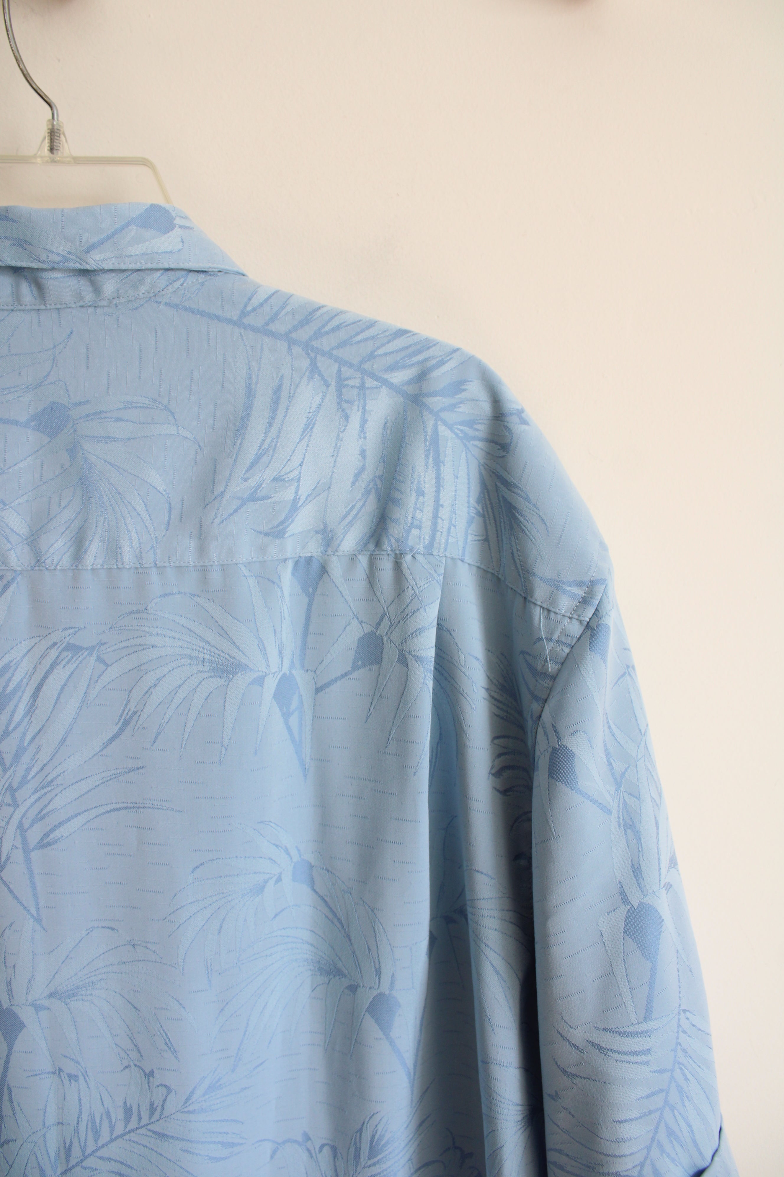 Cubavera Blue Tropical Print Button Down Shirt | XXL