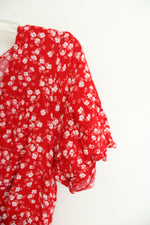 Abercrombie & Fitch Red Floral Crop Top | S