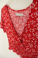 Abercrombie & Fitch Red Floral Crop Top | S