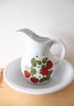 Vintage McCoy #7527 Strawberry Ceramic Pitcher & Basin