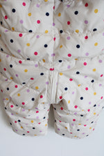 Old Navy Fleece Lined Cream Polka Dotted Snowsuit | 18-24M