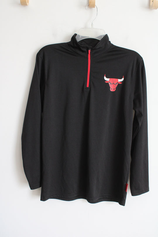 NBA Chicago Bulls Black 1/4 Zip Shirt | Youth XL (18-20)
