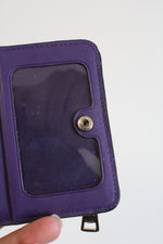 Coach Small Bifold Purple Leather Snap Wallet