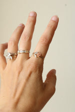 14K Tri-Tone Gold Rose Ring | Size 8.75
