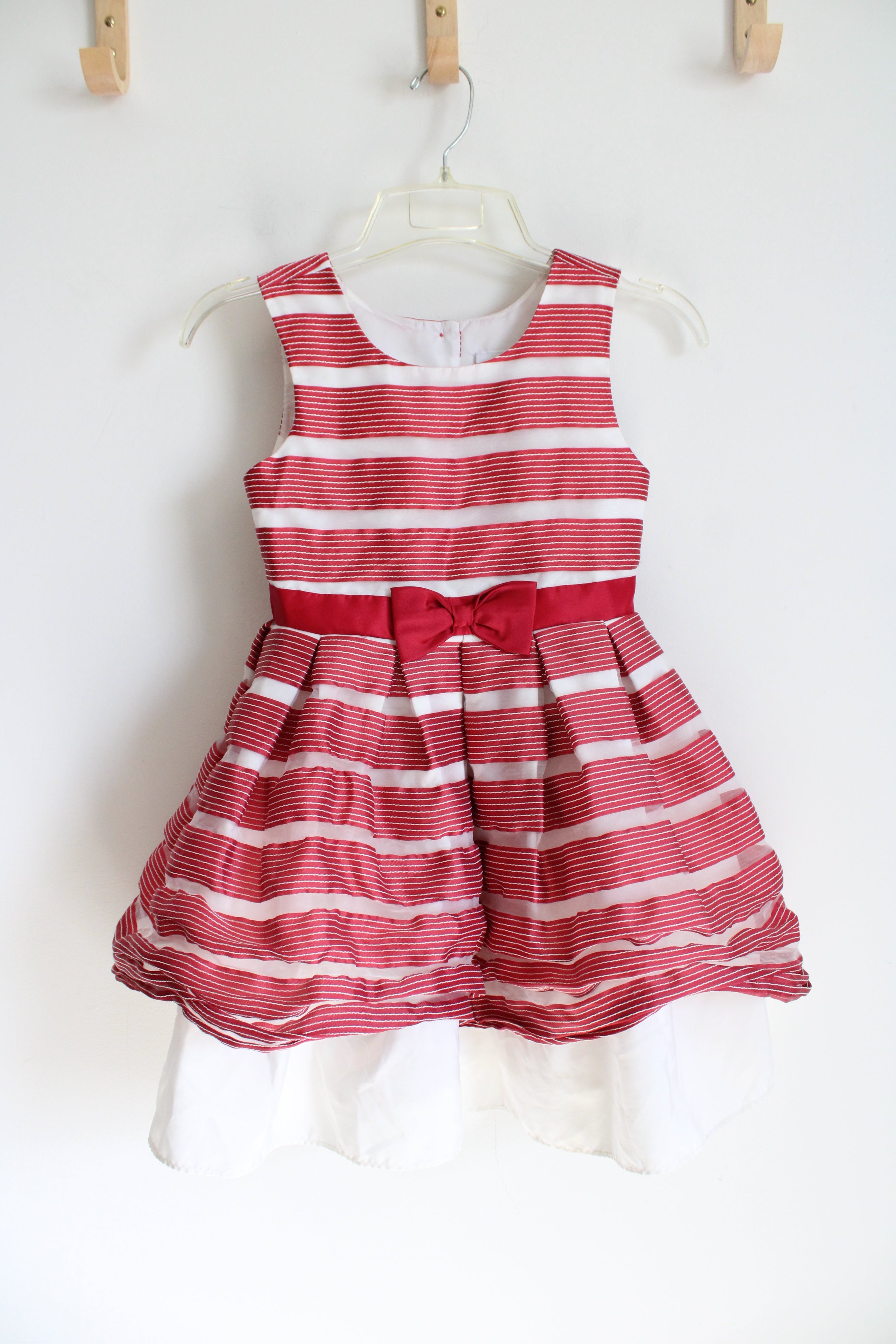 jona michelle red dress Jona Michelle Red & White Metallic Striped Dress