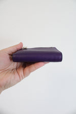 Coach Small Bifold Purple Leather Snap Wallet