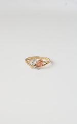 14K Tri-Tone Gold Rose Ring | Size 8.75