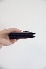 Coach Small Bifold Purple Leather Snap Wallet