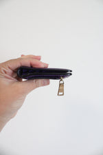 Coach Small Bifold Purple Leather Snap Wallet