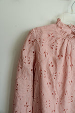 NEW PrettyGarden Pink Eyelet Long Sleeved Top | M