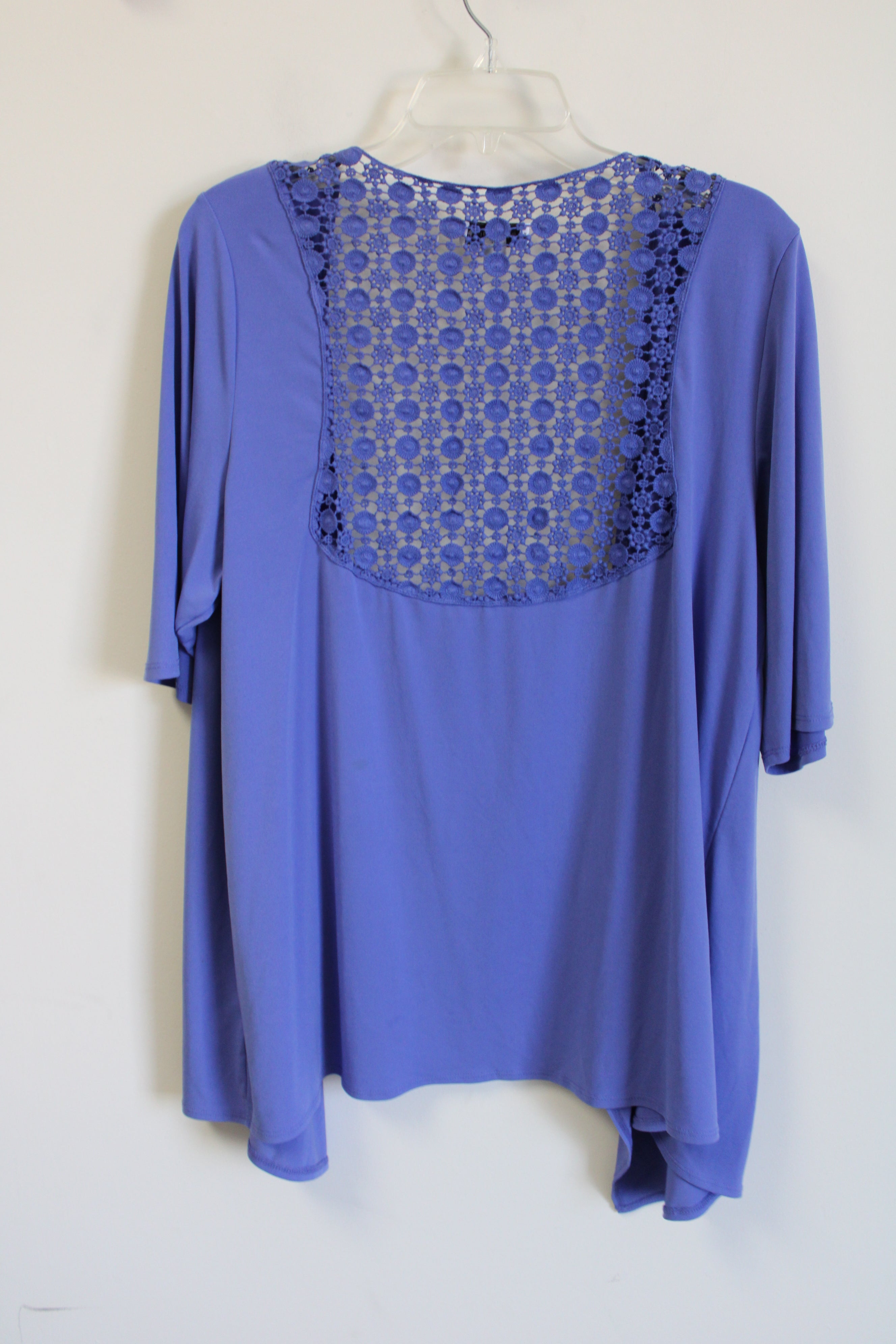 Susan Graver Blue Knit Back Cardigan | L