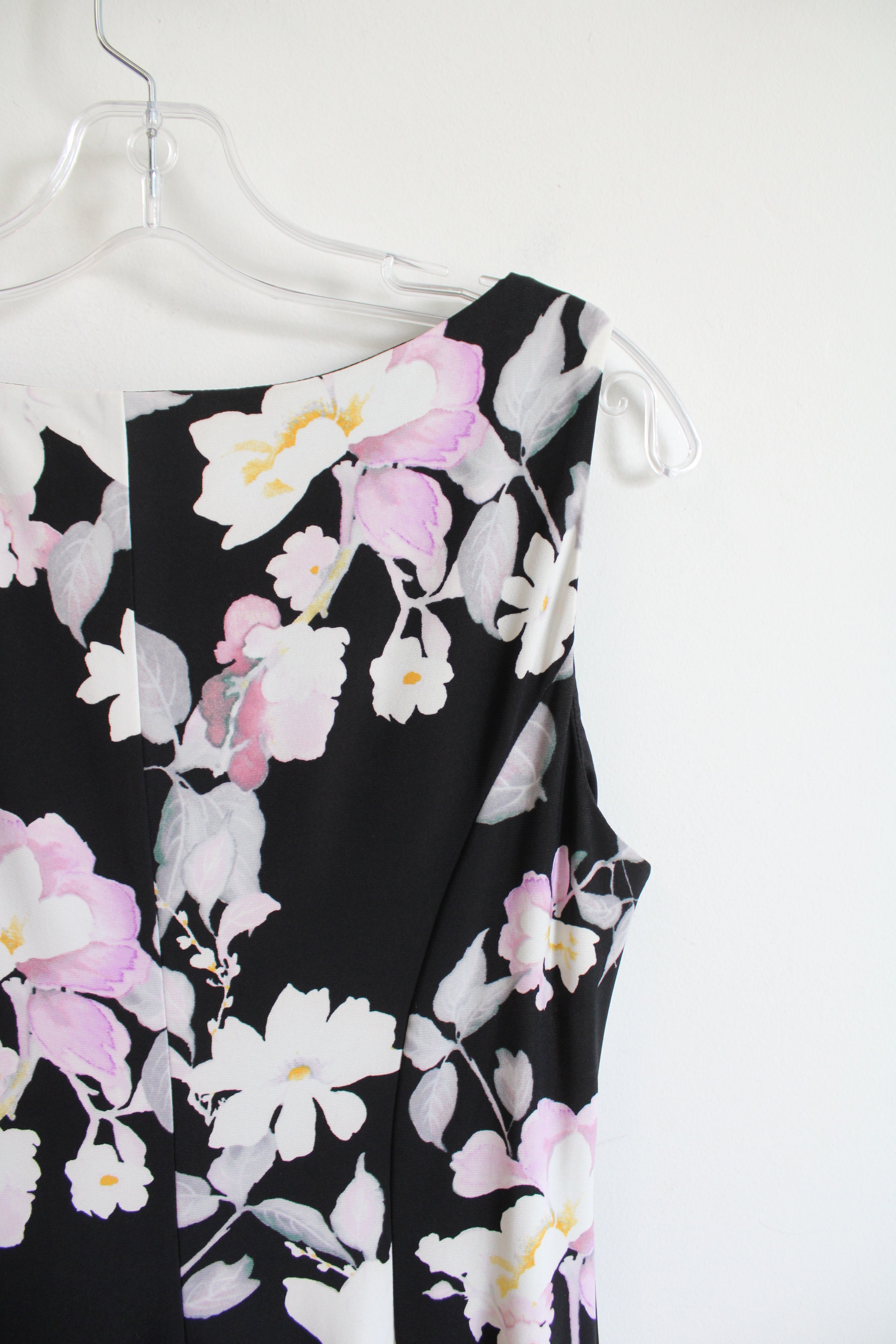 NEW Ralph Lauren Black White & Purple Floral Dress