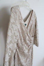 Ralph Lauren Champagne Lace 3/4 Sleeve Dress | 12