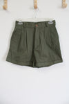 Vintage Palmetto's Olive Green High Waisted Safari Style Shorts | 2