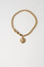 14K Yellow Gold Cherub Charm Chain Bracelet