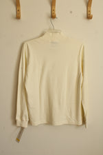 NEW Alfred Dunner Winter White Turtleneck with Rhinestone Snowflakes | M-P