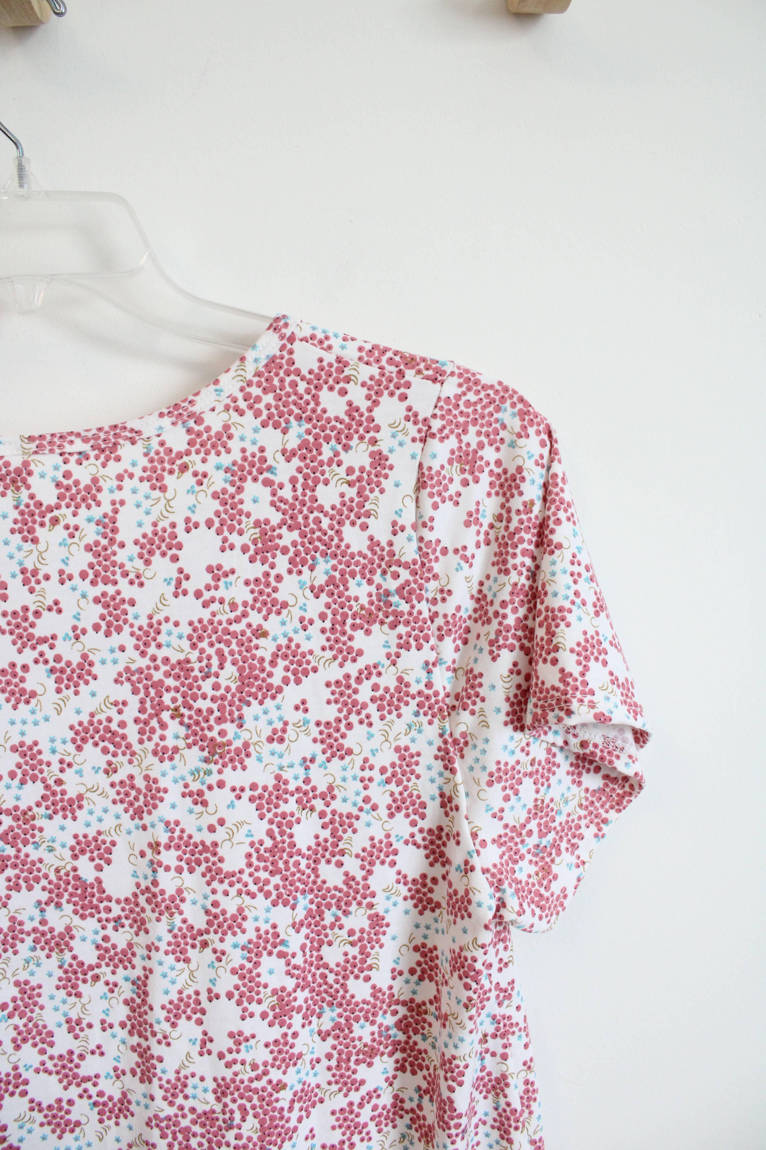 LuLaRoe Pink & Blue Patterned Top | XL