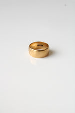 18K Yellow Gold Wide Band Ring | Size 5.5