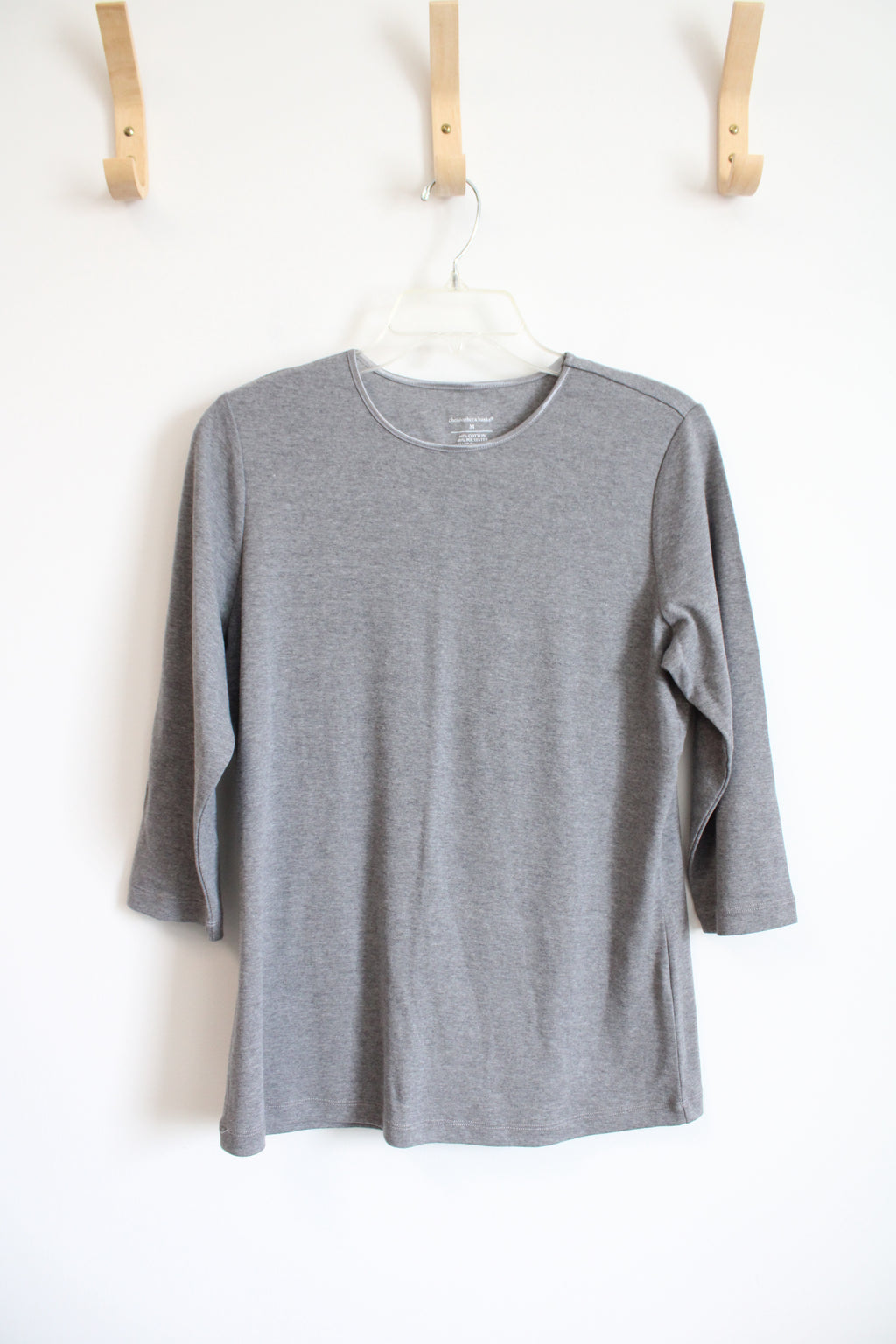 Christopher & Banks Gray 3/4 Sleeved Shirt | M