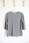 Christopher & Banks Gray 3/4 Sleeved Shirt | M