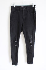 Express Skinny High Rise Perfect Denim Black Jeans | 4