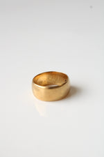 18K Yellow Gold Wide Band Ring | Size 5.5