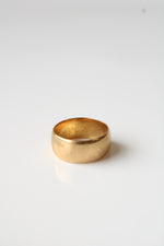 18K Yellow Gold Wide Band Ring | Size 5.5