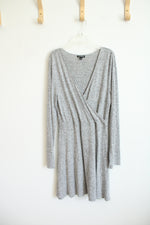 Express Heather Gray Neckline Wrap Sweater dress | M