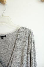 Express Heather Gray Neckline Wrap Sweater dress | M
