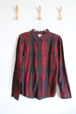 Levi's Red & Brown Plaid Button Down Shirt | XXL