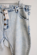 NEW OneTeaspoon Anthropologie Acid Wash Distressed Denim High Rise Jeans | 30