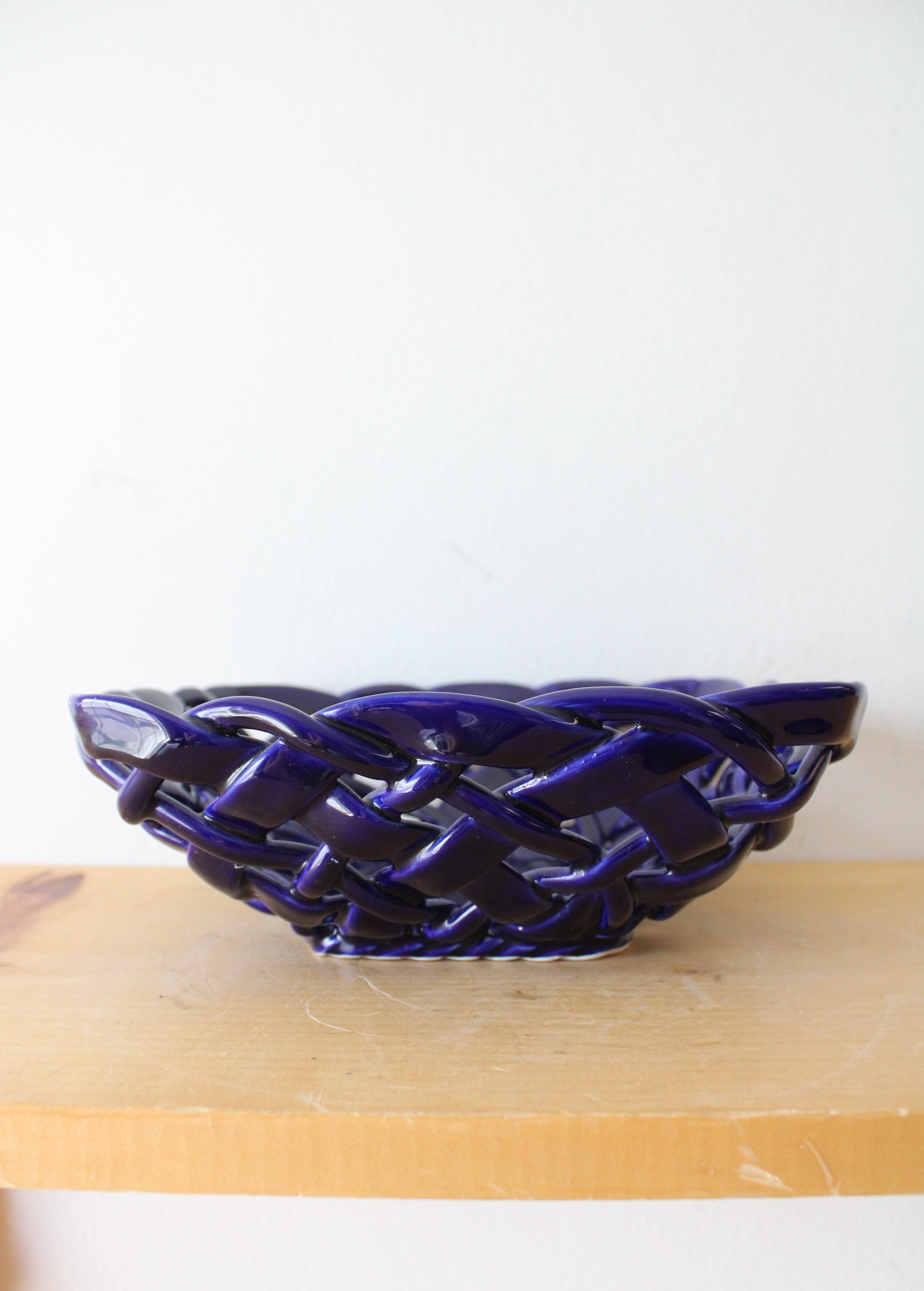 Primo'GI Cobalt Blue Lattice Square Ceramic Dish