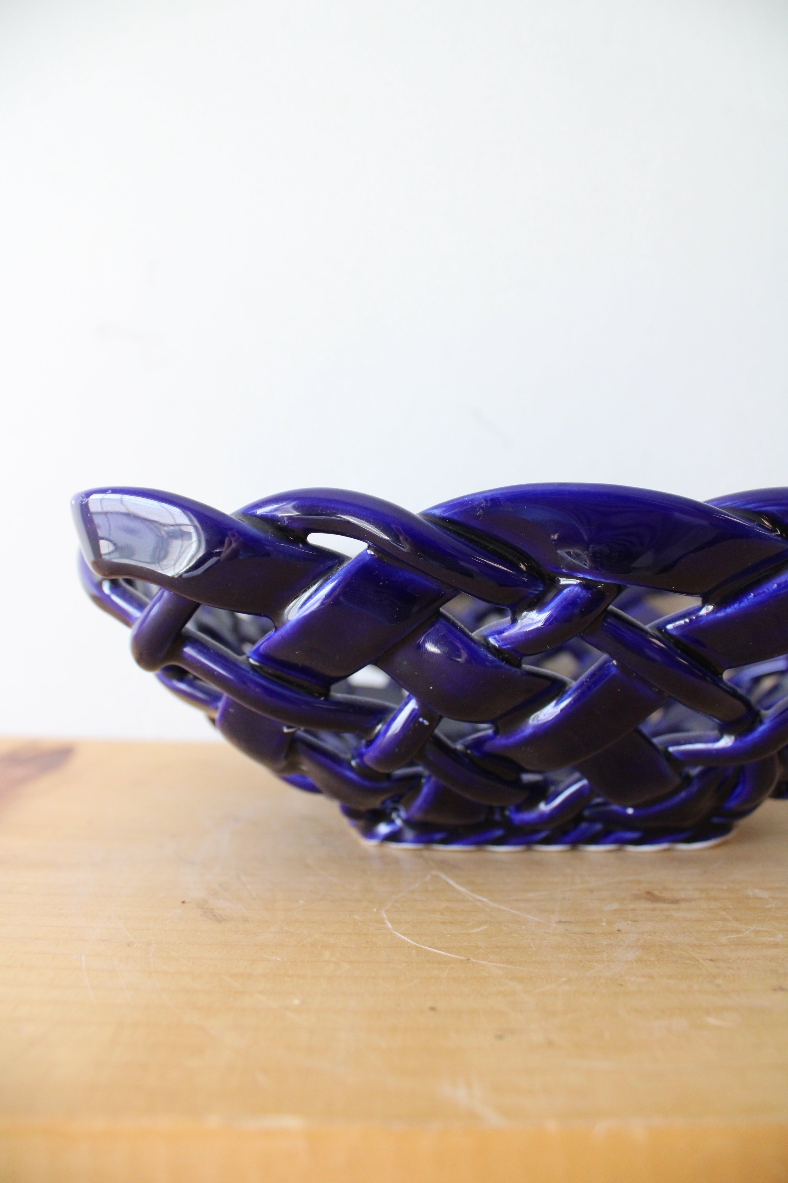 Primo'GI Cobalt Blue Lattice Square Ceramic Dish