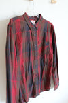 Levi's Red & Brown Plaid Button Down Shirt | XXL