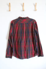 Levi's Red & Brown Plaid Button Down Shirt | XXL