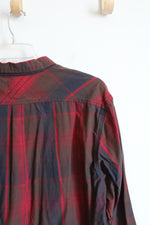 Levi's Red & Brown Plaid Button Down Shirt | XXL