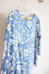 Ruby Rd. Blue Floral Lightly Textured Top | L