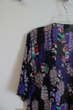 NEW LuLaRoe Shirley Black Colorful Feather Sheer Cardigan | M