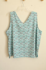 NEW Eddie Bauer Teal and Red Printed Athletic Tank | 2XL