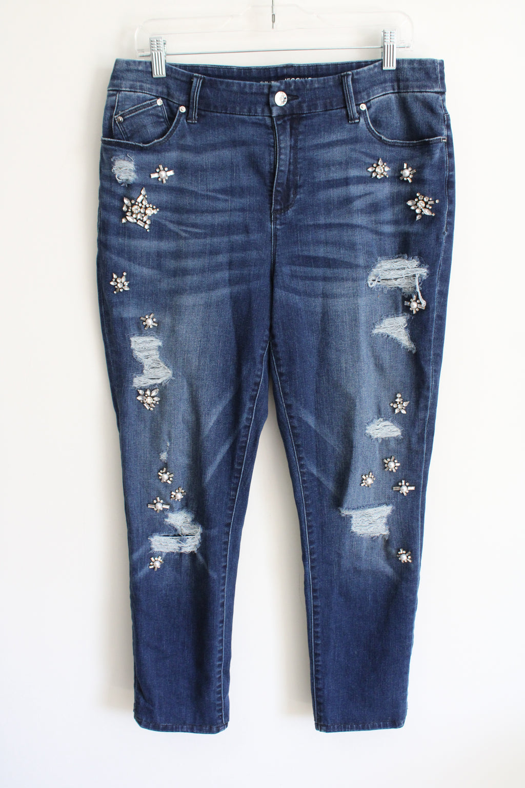 Chico's The Platinum Jegging Beaded Jeans | 1 (M/8)