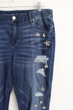 Chico's The Platinum Jegging Beaded Jeans | 1 (M/8)