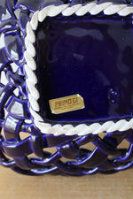 Primo'GI Cobalt Blue Lattice Square Ceramic Dish