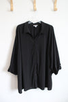 Catherines Black Button Down Top | 3X