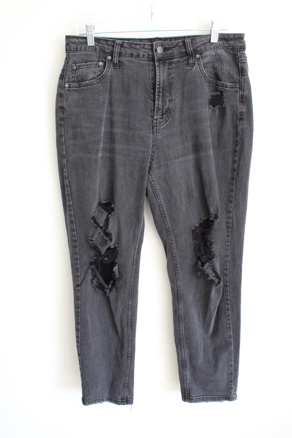 Wild Fable Washed Out Black Denim High Rise Mom Jeans | 10